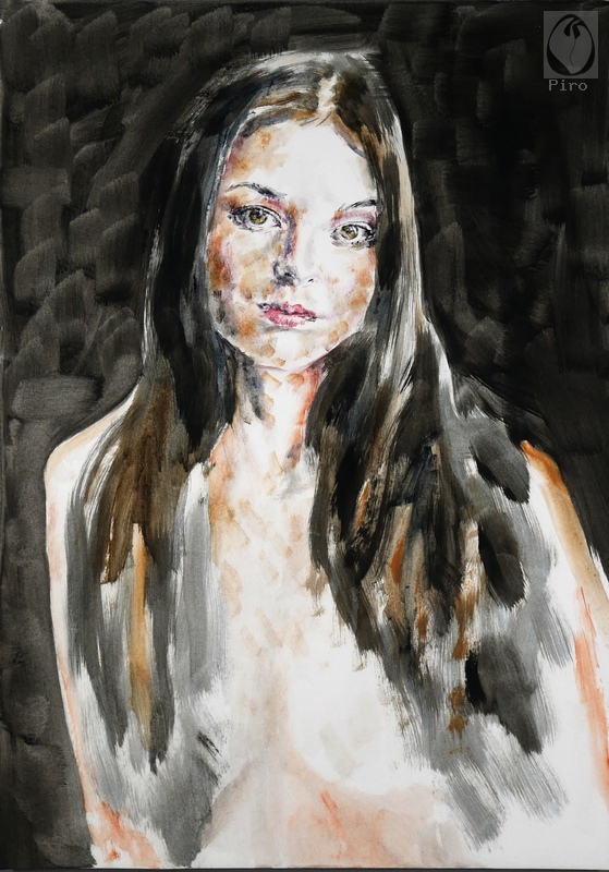 oil on paper - olio su carta di Piro